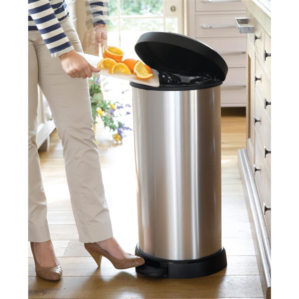 Curver decobin pedaalemmer 40l zilver metallic zwart