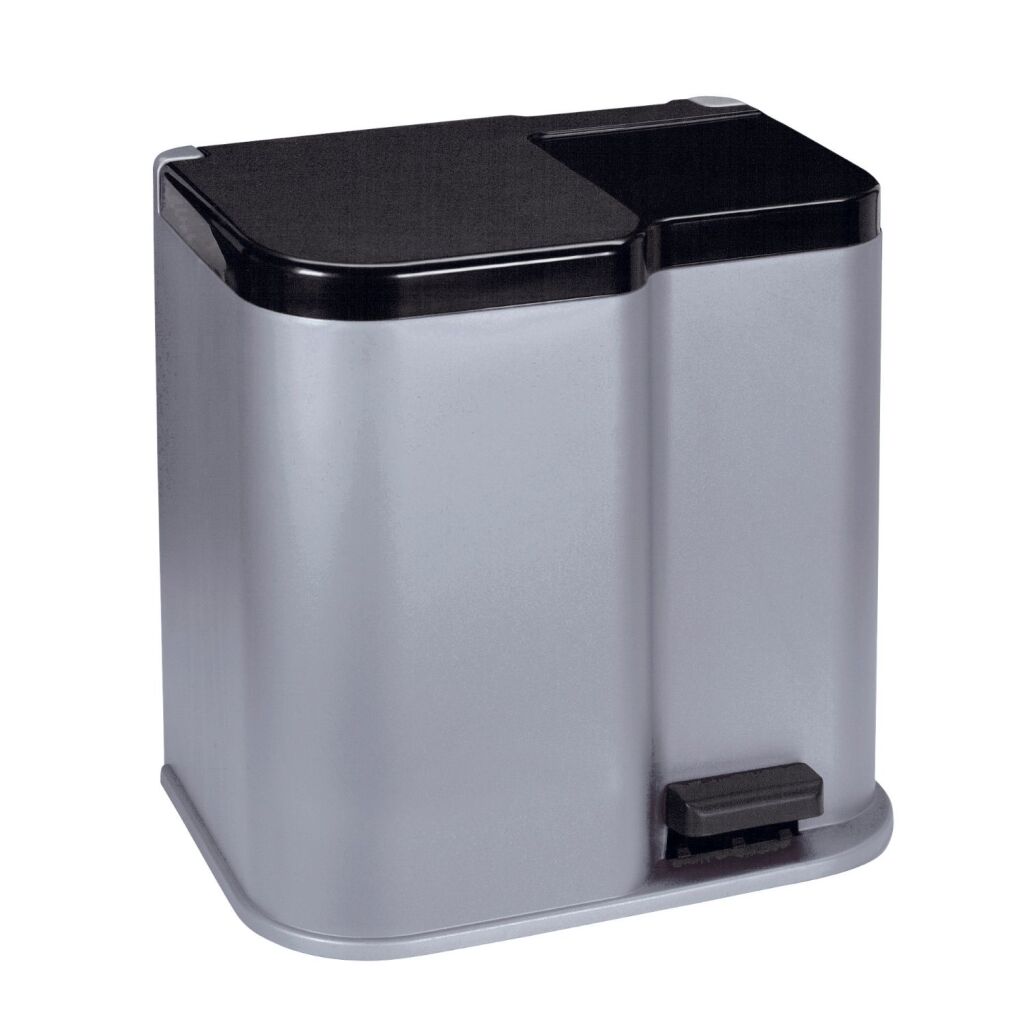 Curver Duo-Treteimer 15 l + 6 l silber/schwarz