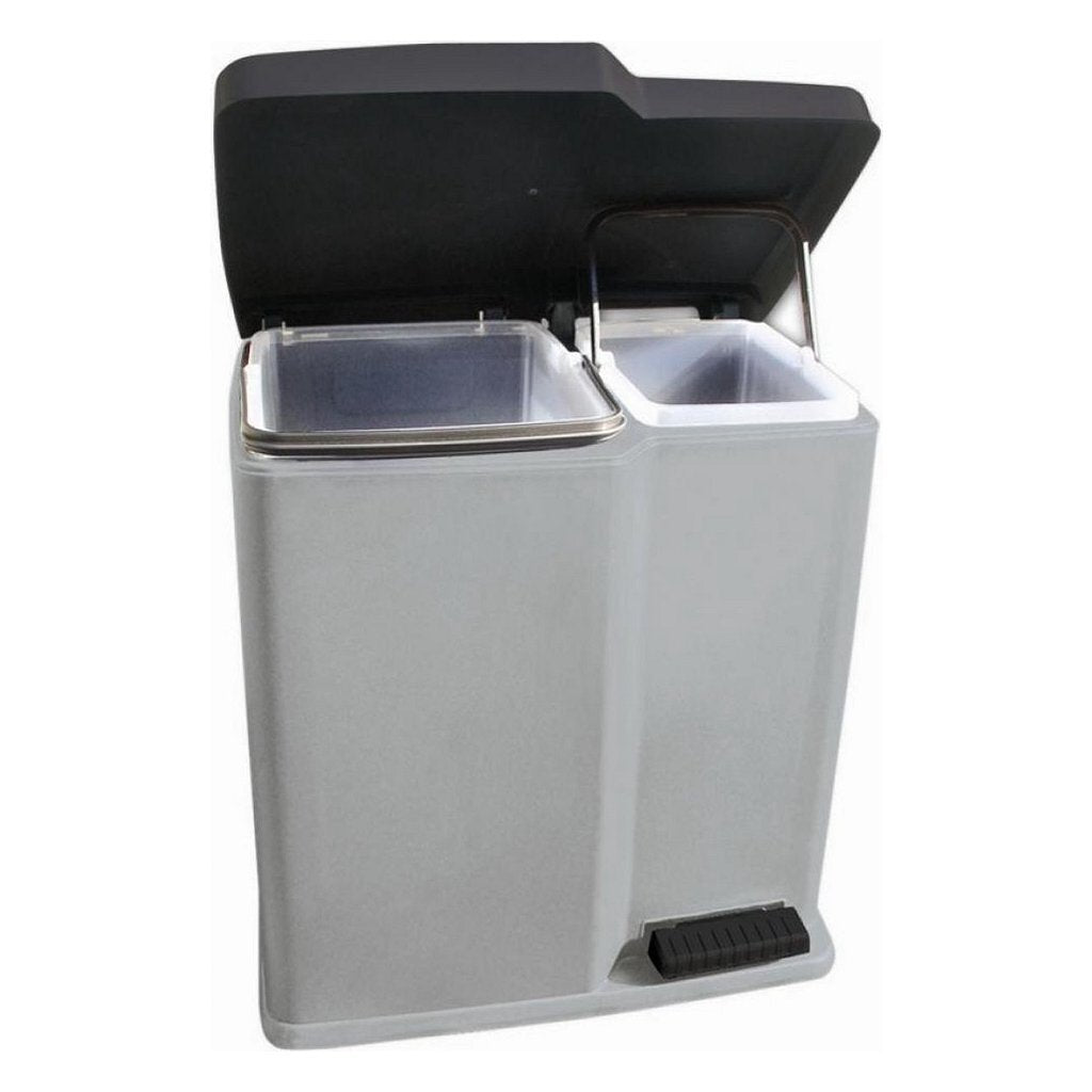 Curver Duo-Treteimer 15 l + 6 l silber/schwarz