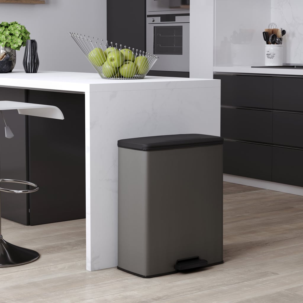 Curver Treteimer Deco Duo 26+26 l, kühlgrau