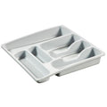 Curver Besteckkasten mit 6 Fächern, 38 x 38 x 6 cm, grau
