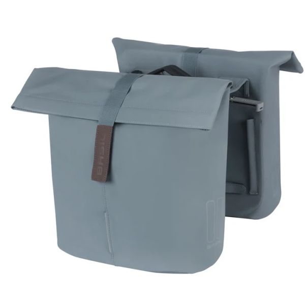 Basil dubbele fietstas city mik 28-32 liter - graphite blue