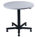 Bach light grey hammerer desk round height adjustable black legs 800x720-1140mm