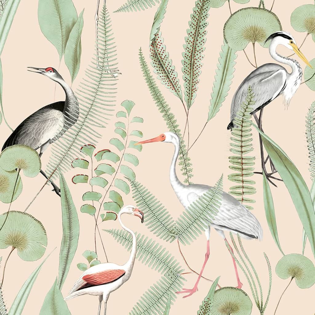 Tapeten von DUTCH WALLCOVERINGS in den Farben Flamingocreme und Mint