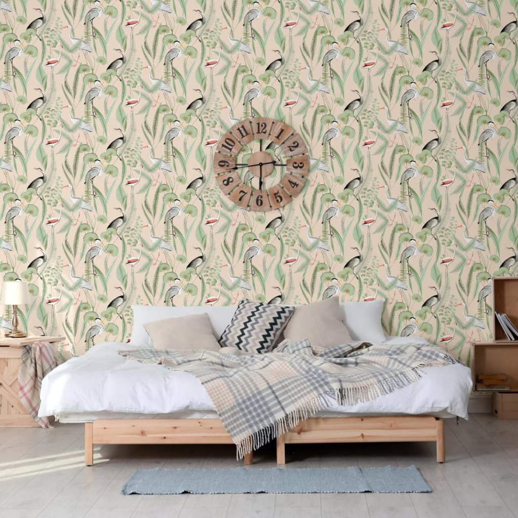 Tapeten von DUTCH WALLCOVERINGS in den Farben Flamingocreme und Mint