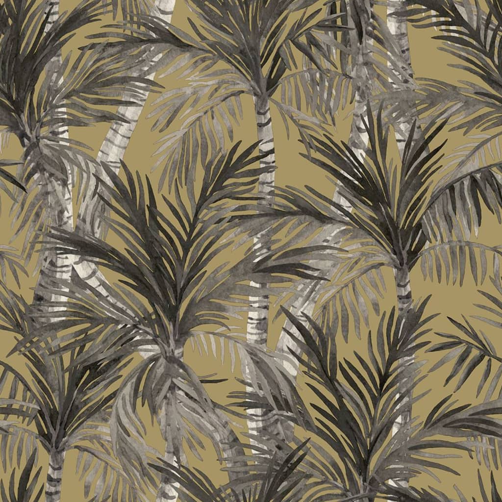 Tapete „Dutch Wallcoverings“ mit Palmenmotiv in Gold und Schwarz