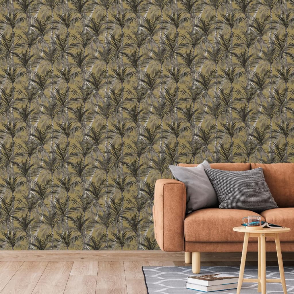 Tapete „Dutch Wallcoverings“ mit Palmenmotiv in Gold und Schwarz