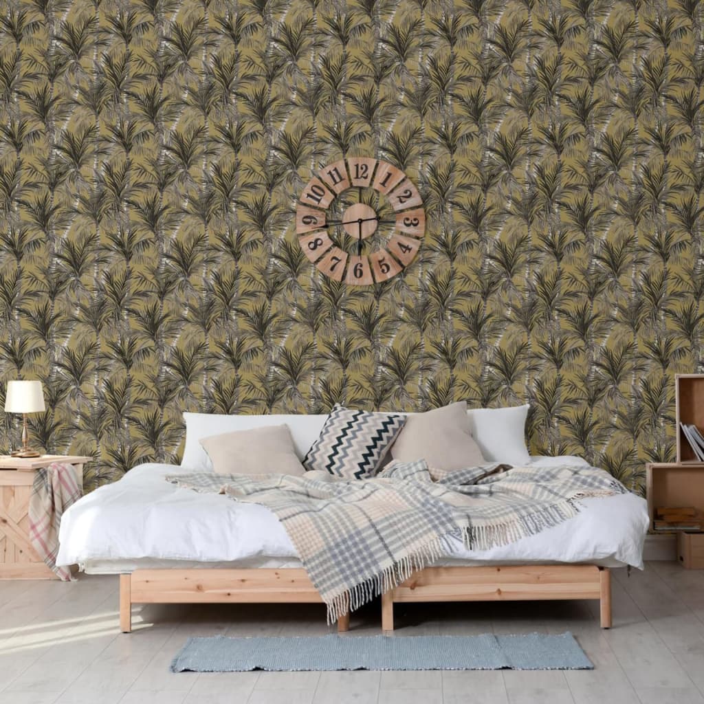 Tapete „Dutch Wallcoverings“ mit Palmenmotiv in Gold und Schwarz