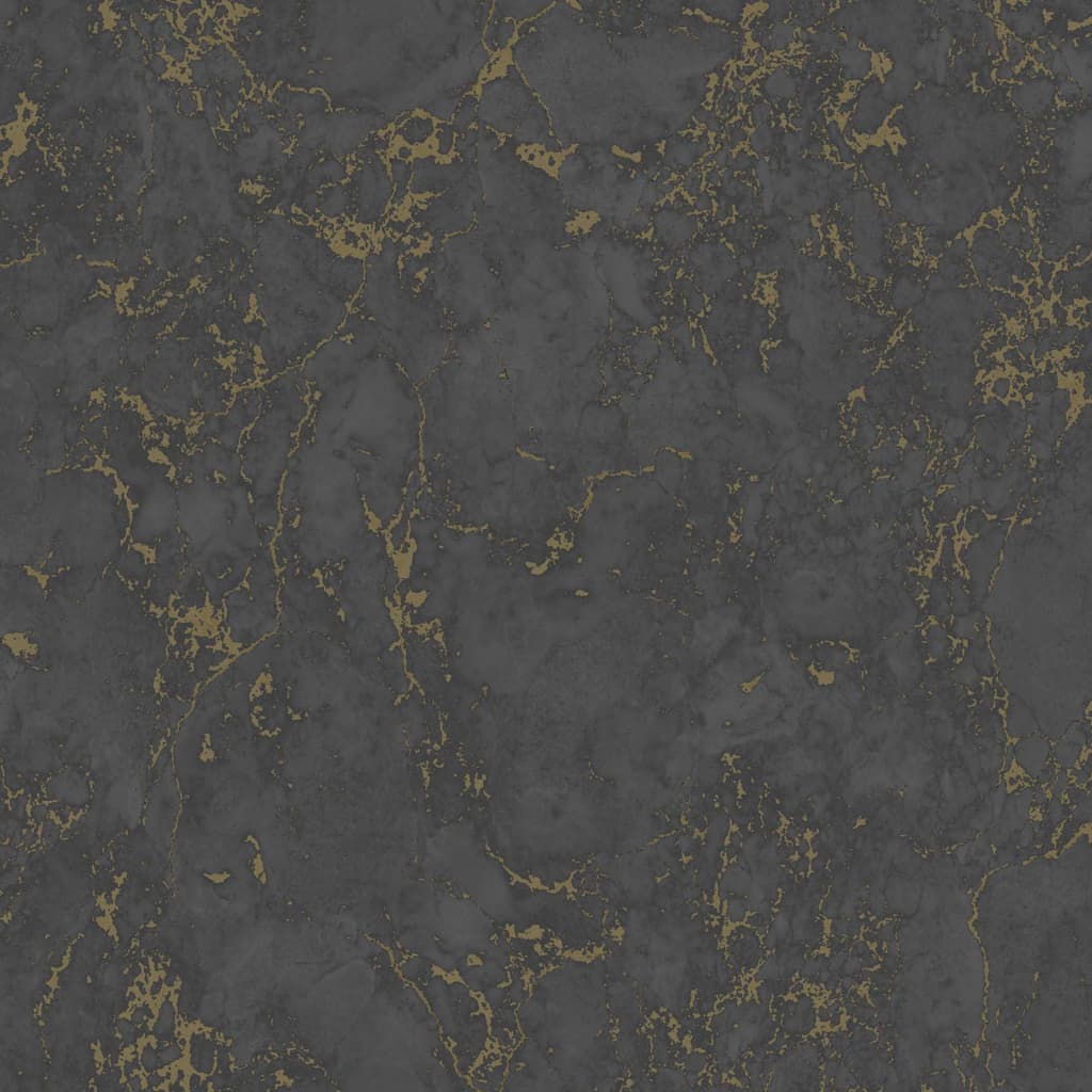 Niederländische Wandmalerei, niederländische Wandmalerei-Tapete, Marmor, Schwarz und Gold