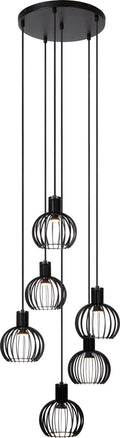 Lucide mikaela - hanglamp - ø 35 cm - 6xe14 - zwart