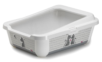 Moderne, trendige Katzentoilette mit offenem Rand – Katzen lieben sie!