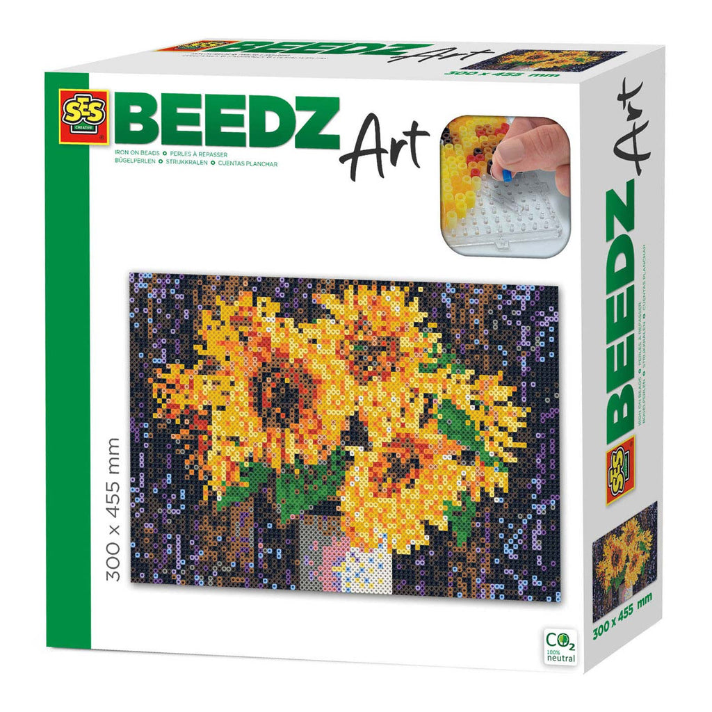 Ses beedz art: strijkkralen zonnebloemen | 2 stuks