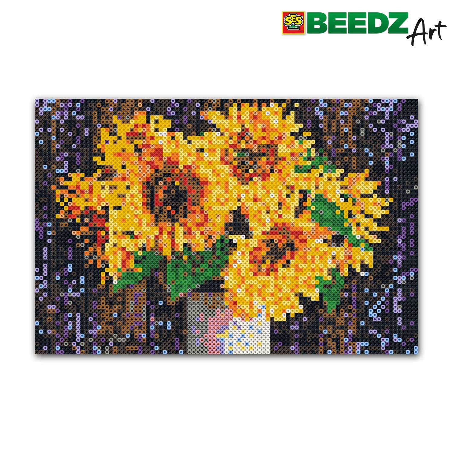 Ses beedz art: strijkkralen zonnebloemen | 2 stuks