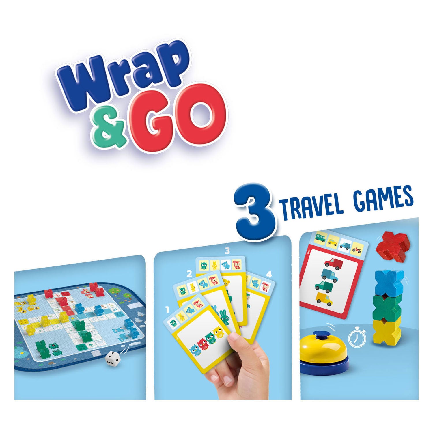 SES Wrap and Go Reisespiele, 3-in-1