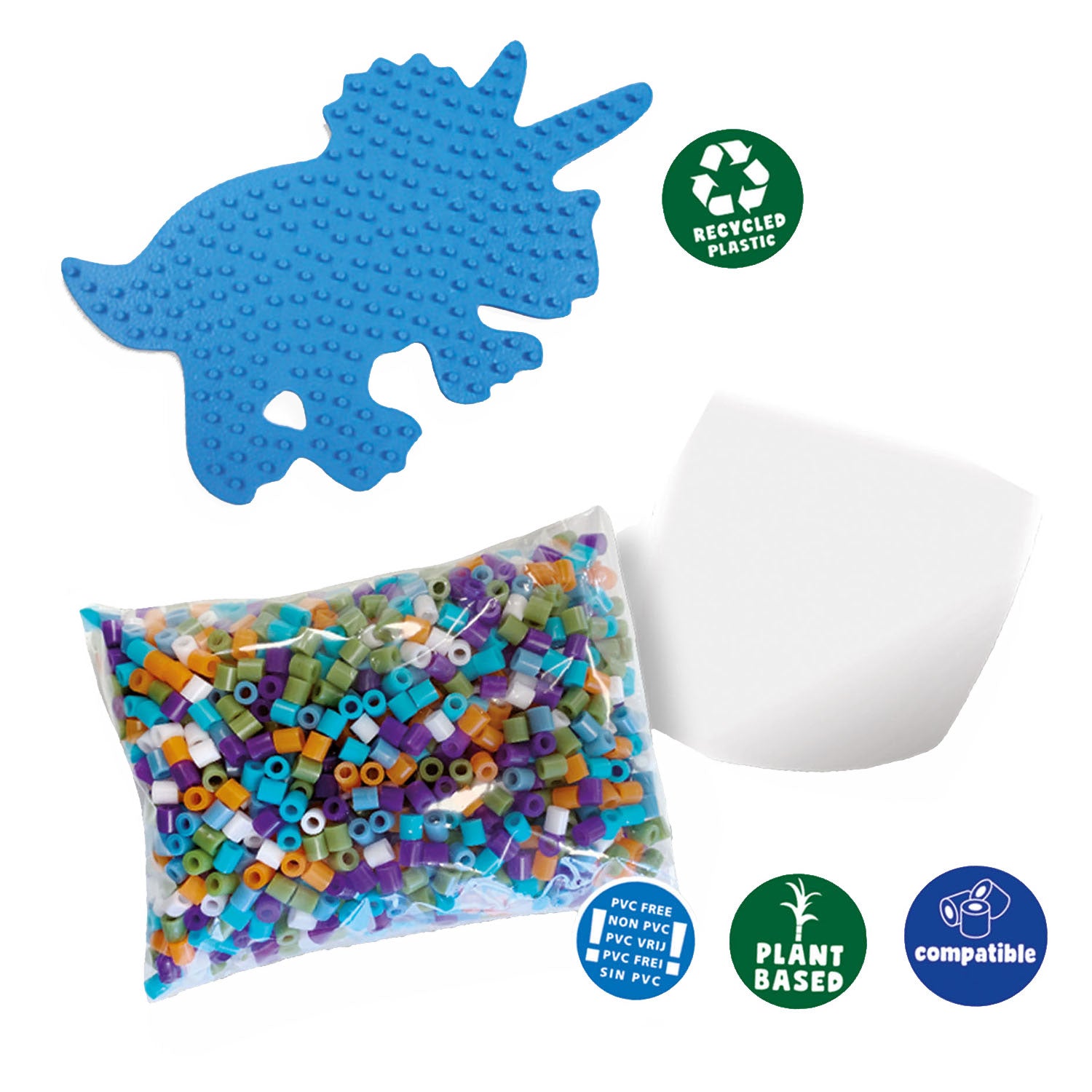 SES green beedz - Bügelperlen-Set Triceratops Dino