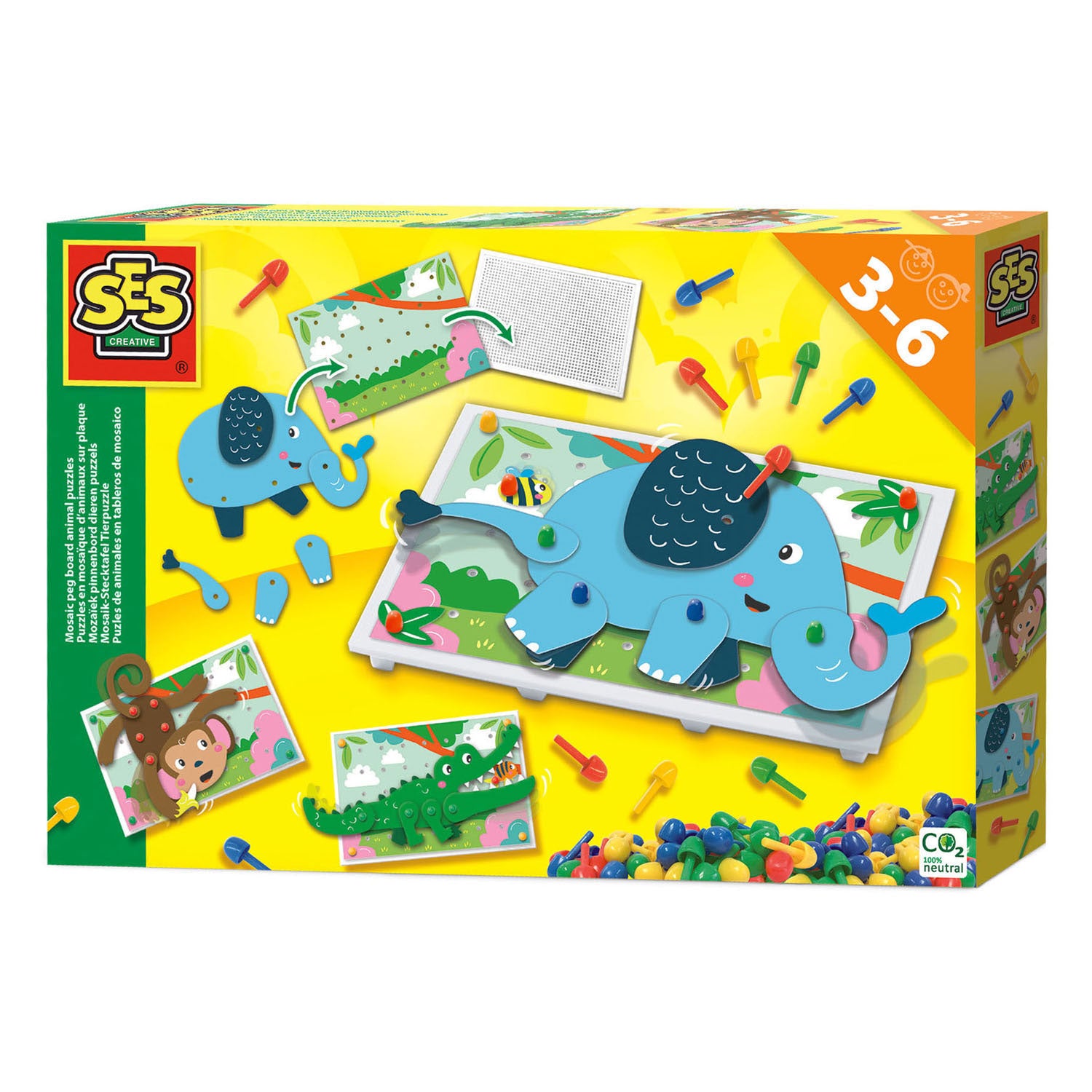 Ses ik leer mozaiek dieren puzzel | 6 stuks
