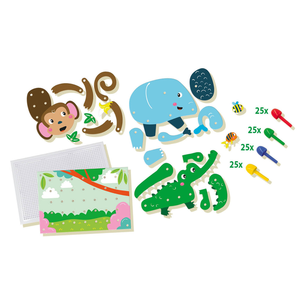 Ses ik leer mozaiek dieren puzzel | 6 stuks