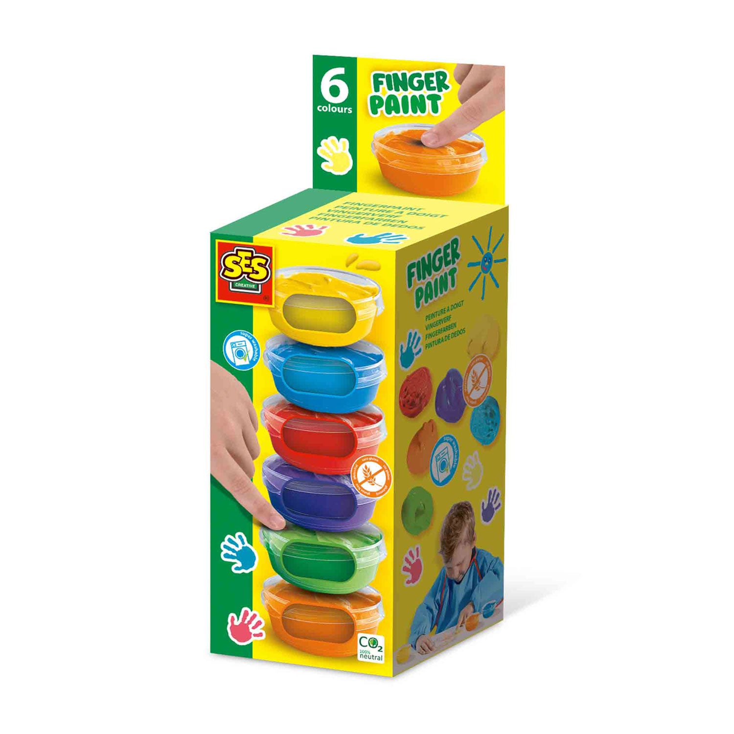 Ses Fingerfarben, 6 Farben x 45 ml