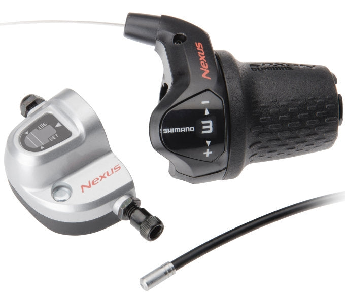 Shimano Nexus SL-3S42E 3-Gang-Schalthebel mit Zügen und Clickbox – schwarz