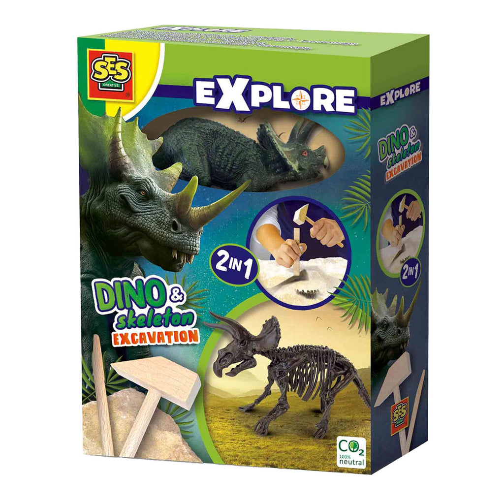 SES Explore Dinosaurier- und Skelettausgrabung 2-in-1 - Triceratops