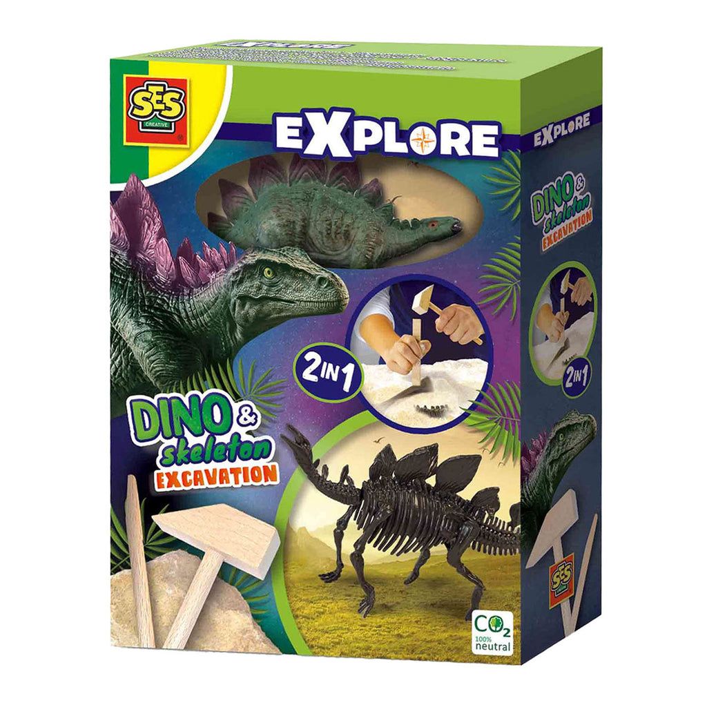 SES Explore Dino and Skeleton Dig 2-in-1 - Stegosaurus