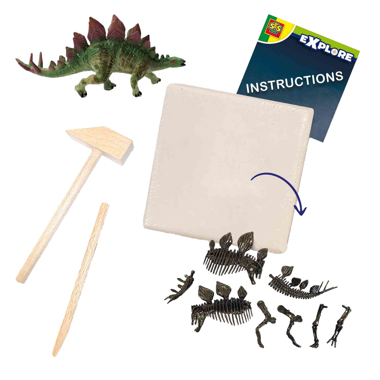 SES Explore Dino and Skeleton Dig 2-in-1 - Stegosaurus