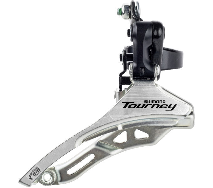 Shimano voorderailleur 3 x 6 7 speed tourney fd-ty300 down swing down pull - hoge klem 28,6 mm - 42t - (66-69°) - zwart zilver