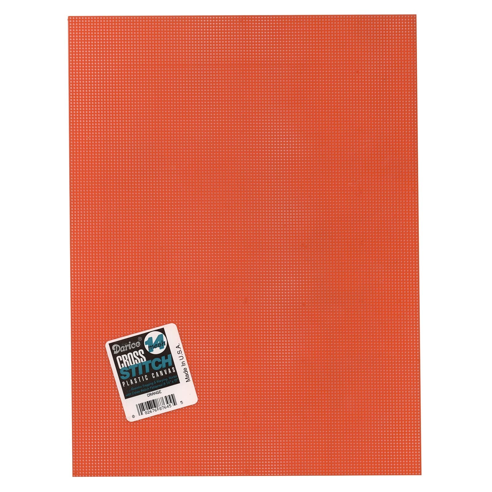 Darice • plastic stramien 21x27,5cm oranje mesh:14