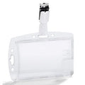 Dubbele badges met clip durable 8013-19 85x54mm duimuitsparing