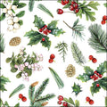 Ambiente servet 33cm winter greenery wit