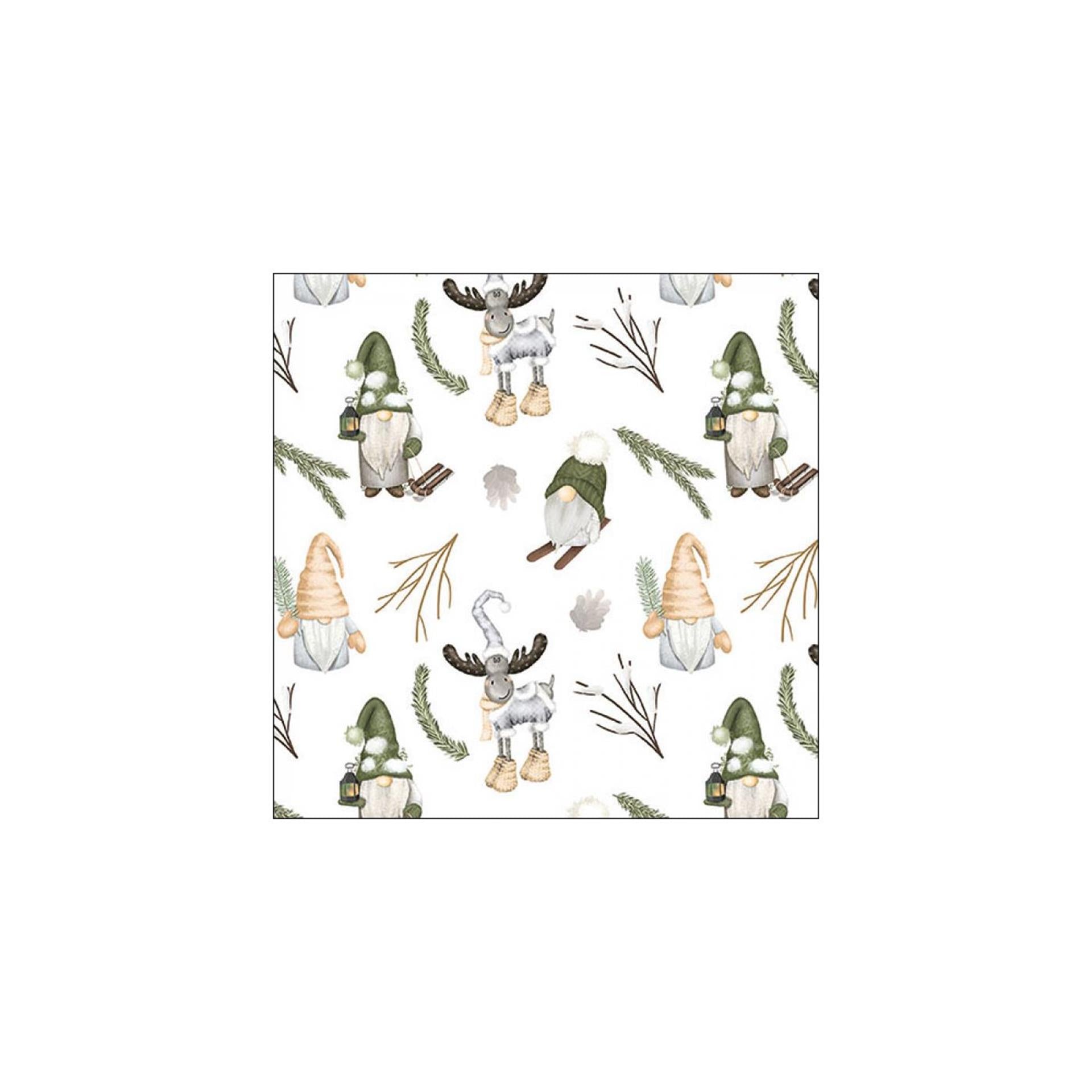 Ambiente servetten 33cm forest gnomes white fsc mix