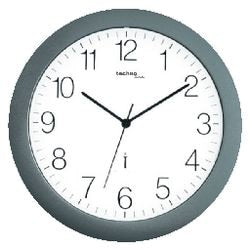 Technoline wt 8000 silver - wandklok - analoog - rond - kunststof raam - radiogestuurde tijdsaanduiding - zilverkleurig