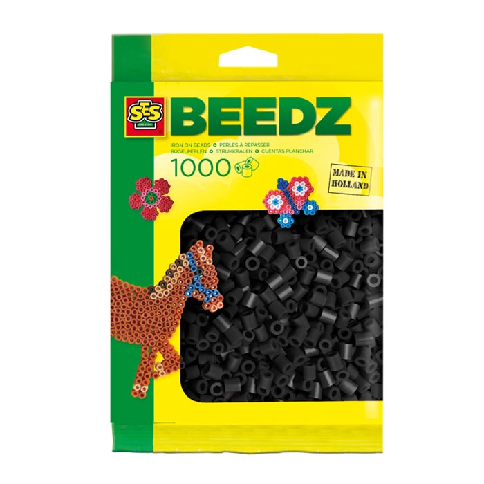 Set mit 1000 schwarzen Bügelperlen