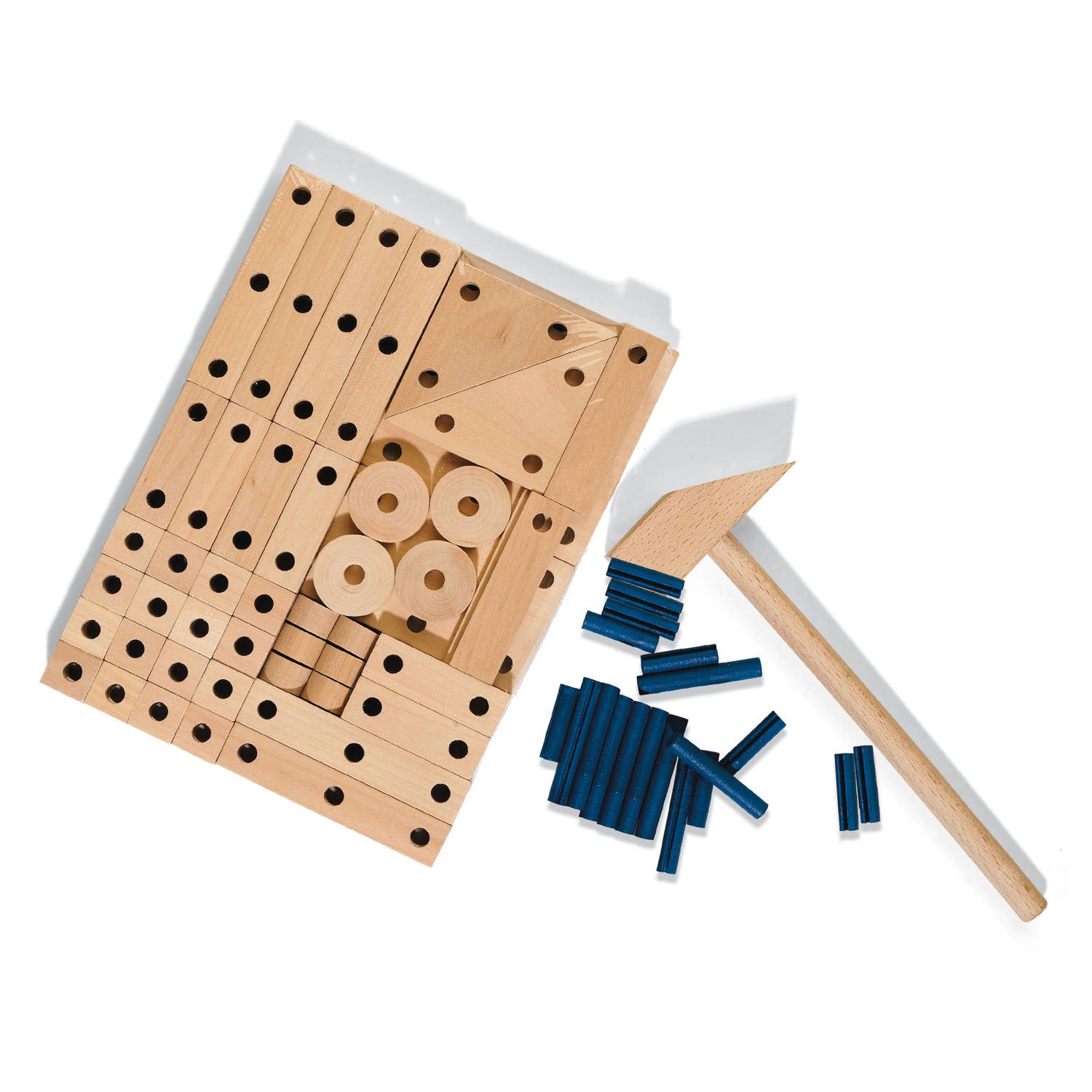 Ses houten knutselset