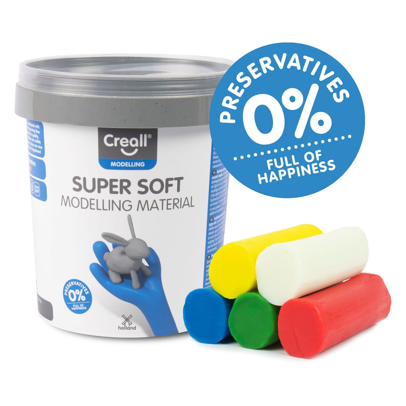 Creall superweiche Modelliermasse, 5 Farben, 450 g.