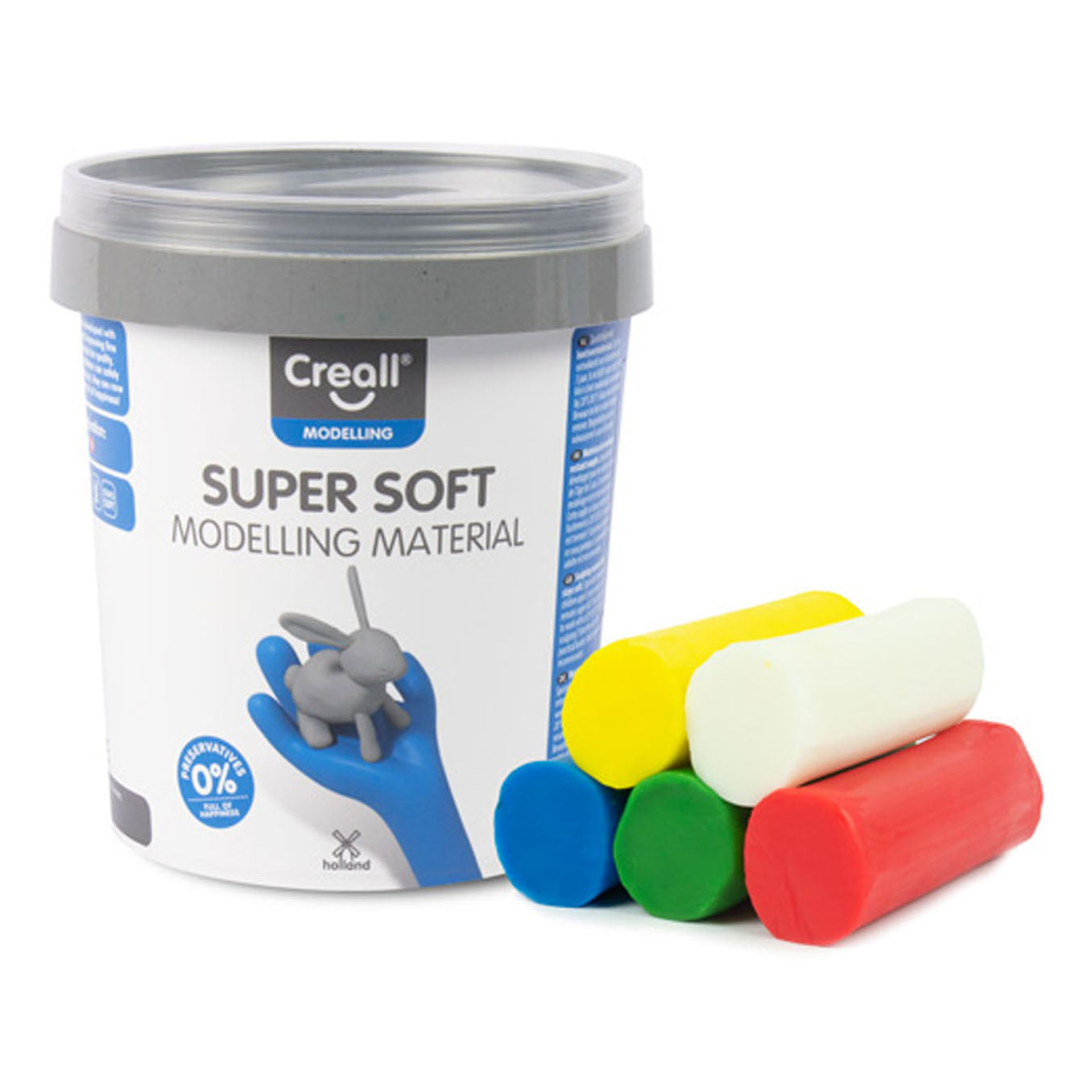 Creall superweiche Modelliermasse, 5 Farben, 450 g.