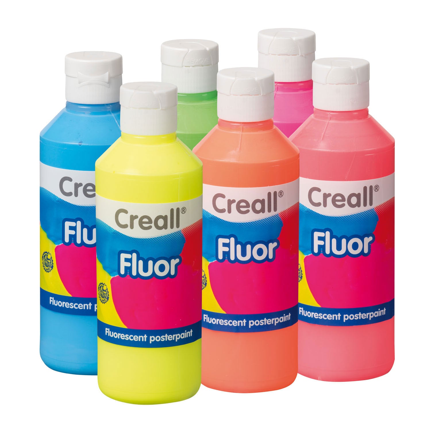 Creall Fluor-Gouachefarbe, 6 x 250 ml