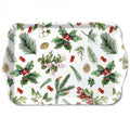 Ambiente dienblad winter greenery 13x21cm melamine wit
