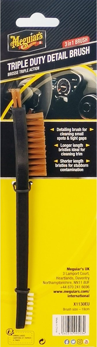 Meguiar's meguiar’s triple duty detail brush – detail borstel voor auto interieur exterieur – professionele schoonmaakborstel