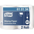 Poetspapier m2 centrefeed tork 1-laags wit 2 rollen