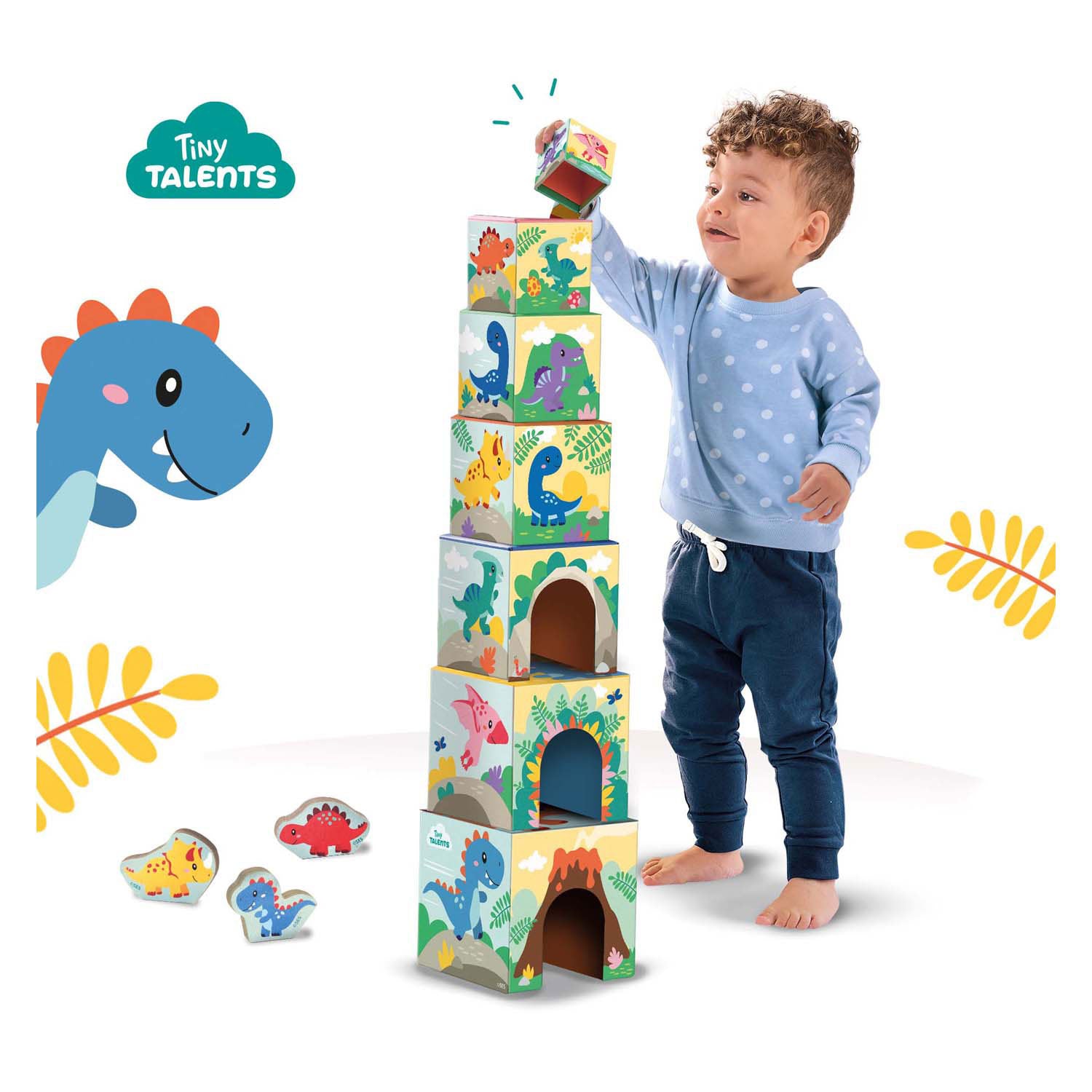 SES -Stapelblock-Turm mit Dino-Figuren