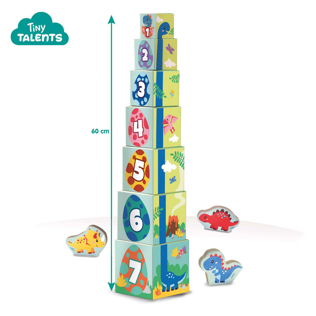 SES -Stapelblock-Turm mit Dino-Figuren