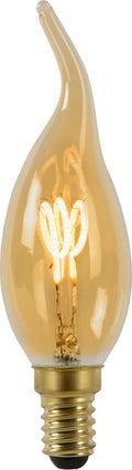 Lucide ct35 - filament lamp - ø 3,5 cm - led dimbaar - e14 - 1x3w 2200k - amber