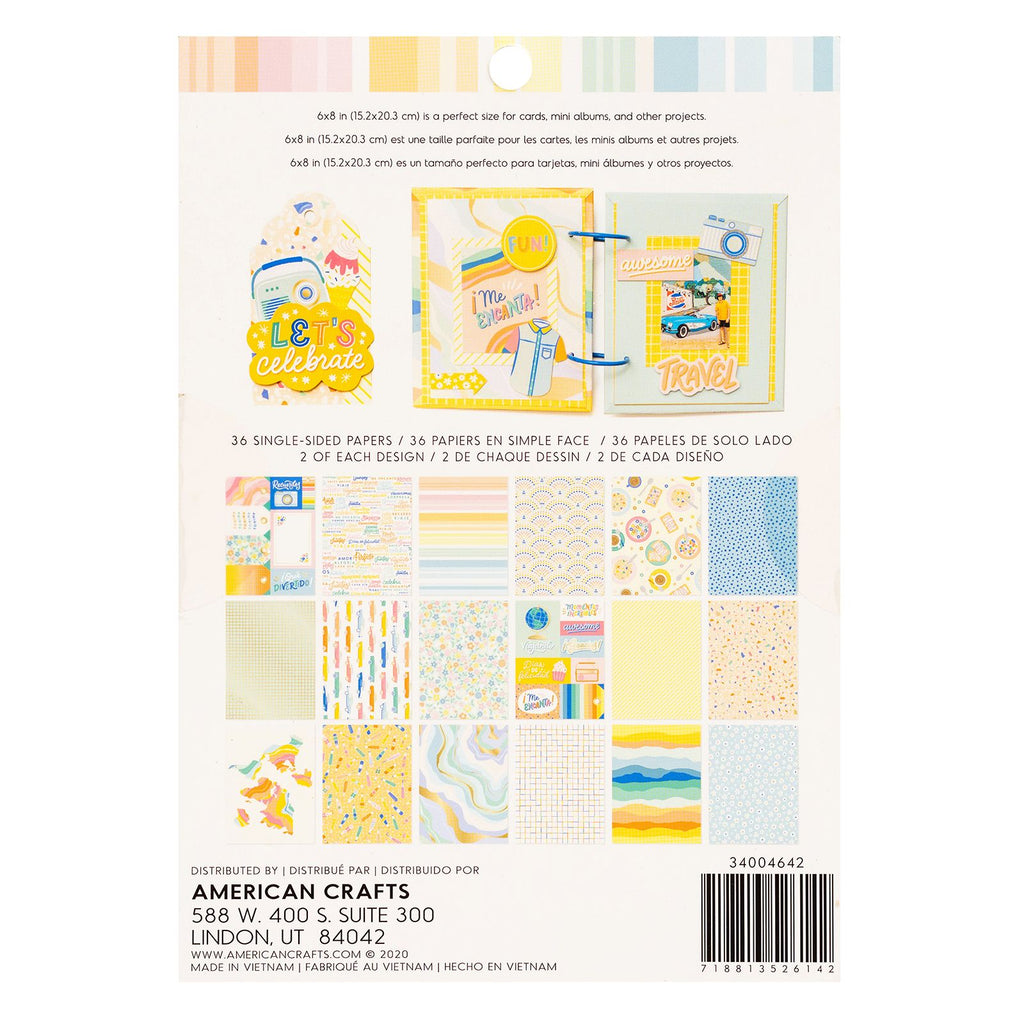 American crafts • paper pad buenos días 15,2x20,3cm gold foil