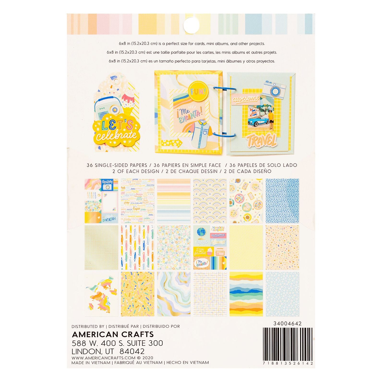 American crafts • paper pad buenos días 15,2x20,3cm gold foil