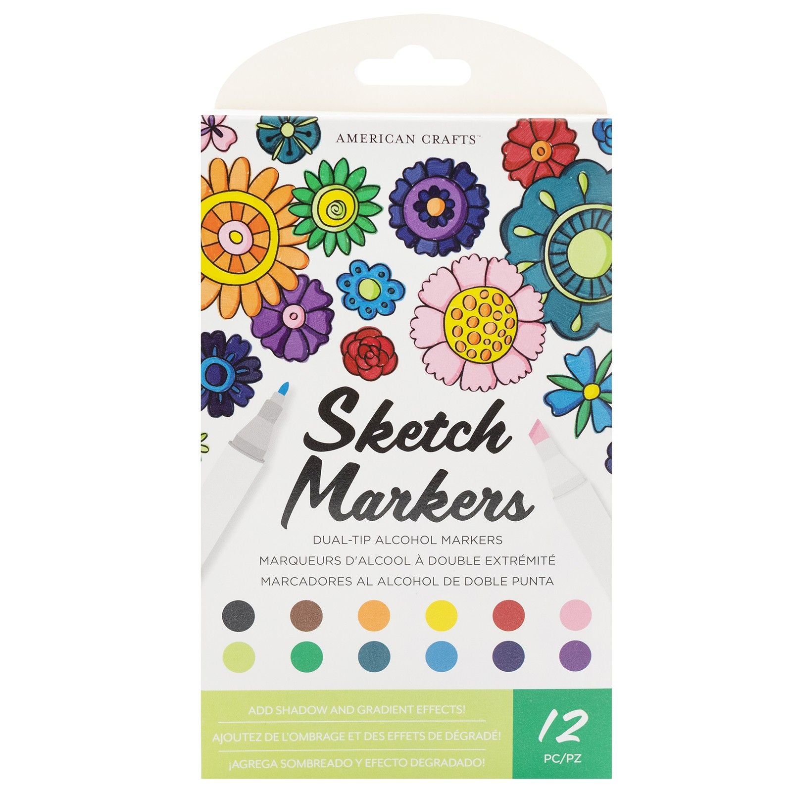 American crafts • sketch markers dual tip value pack