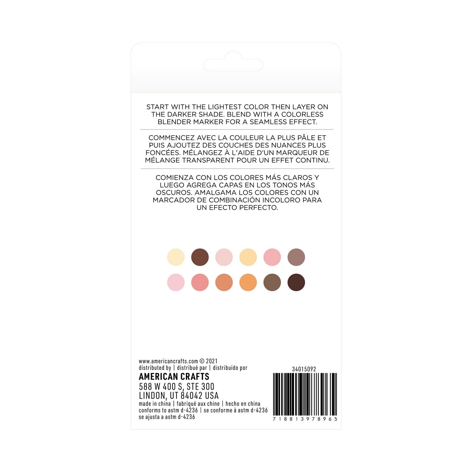 American crafts • sketch markers dual tip skin tone
