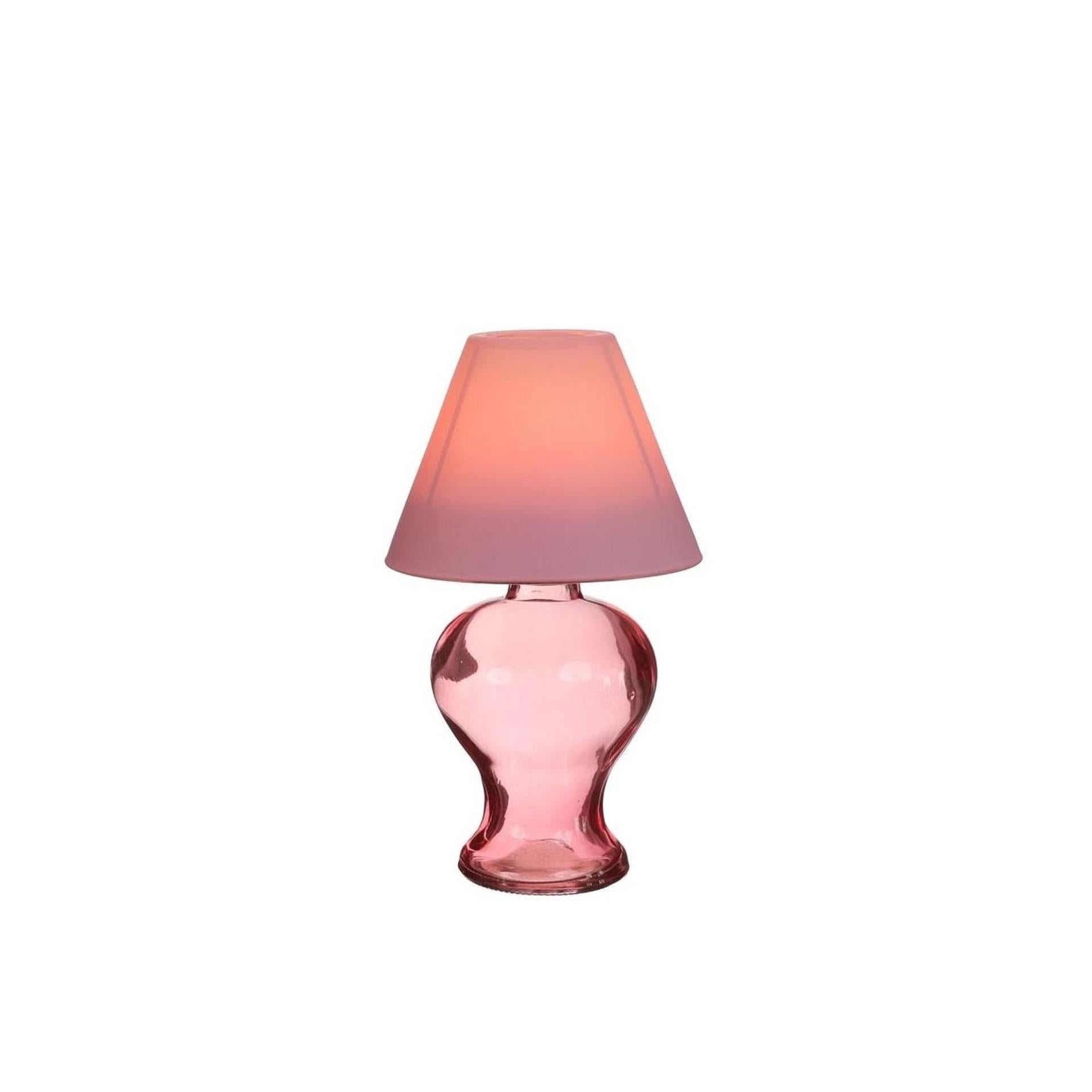Ideas 4 seasons glass theelichtlamp zacht roze h16cm