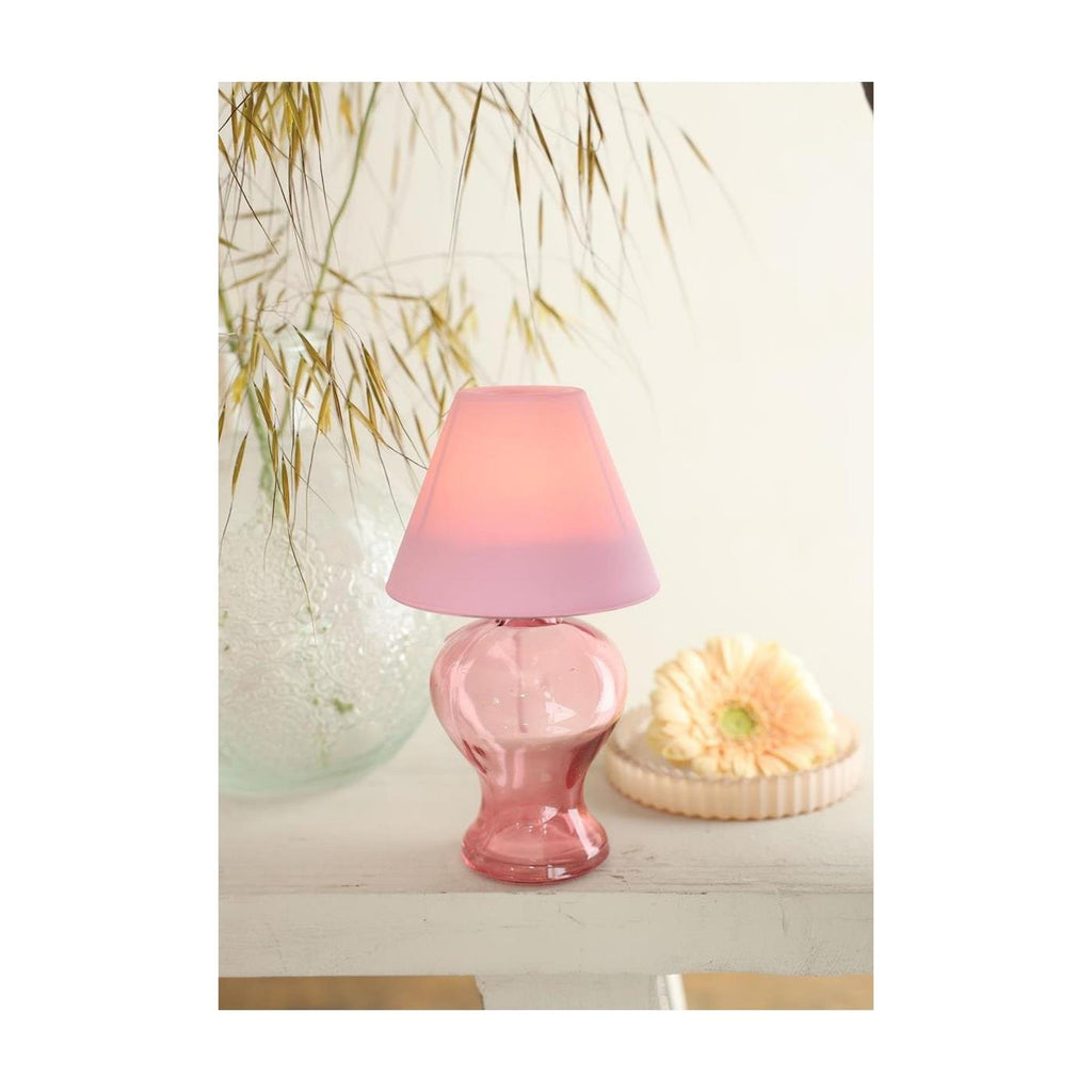 Ideas 4 seasons glass theelichtlamp zacht roze h16cm