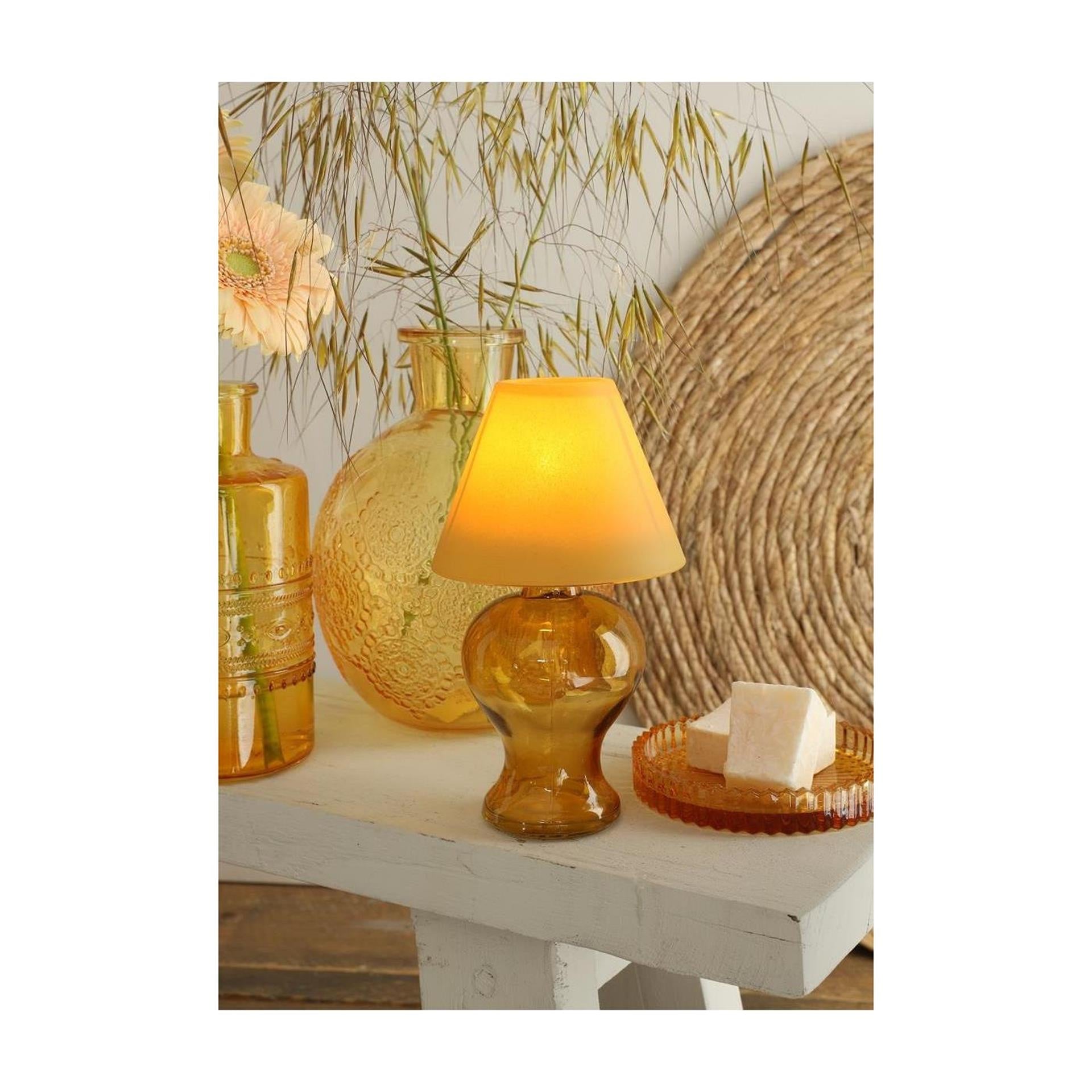 Ideas 4 seasons glazen lamp theelichthouder mosterd